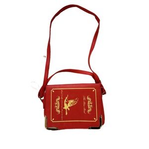 Blue Bird Book‎ Clutch Crossbody Faux Leather Gold Trim Bookish Novelty